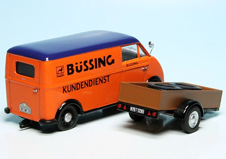 Schuco DKW Schnellaster Kastenwagen Mit Anhänger Und Ladegut "Büssing Kundendienst" 2 Schuco DKW Schnellaster Kastenwagen Mit Anhänger Und Ladegut "Büssing Kundendienst" – Bild 2