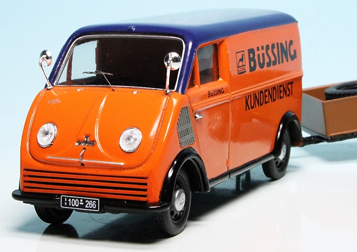 Schuco DKW Schnellaster Kastenwagen Mit Anhänger Und Ladegut "Büssing Kundendienst" 3 Schuco DKW Schnellaster Kastenwagen Mit Anhänger Und Ladegut "Büssing Kundendienst" – Bild 3