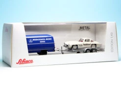 Schuco Mercedes Benz L 319 D Kastenwagen Mit PKW-Anhänger Und 300SL Flügeltürer "Mercedes Benz Service" -Mini Auto Verkauf 450253900 schuco mercedes benz l 319 d kastenwagen mit pkwanhaenger und 300sl fluegeltuerer mercedes benz service 6