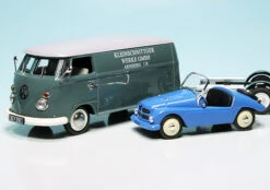 Schuco VW T1 Bulli Kastenwagen Mit PKW-Anhänger Und Kleinschnittger F125 "Kleinschnittger-Werke" -Mini Auto Verkauf 450374100 Schuco VW T1 Bulli Kastenwagen mit PKW Anhanger und Kleinschnittger F125 Kleinschnittger Werke 4