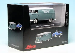 Schuco VW T1 Bulli Kastenwagen Mit PKW-Anhänger Und Kleinschnittger F125 "Kleinschnittger-Werke" -Mini Auto Verkauf 450374100 Schuco VW T1 Bulli Kastenwagen mit PKW Anhanger und Kleinschnittger F125 Kleinschnittger Werke 7