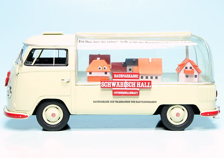 Schuco VW T1a Bulli Werbewagen "Schwäbisch Hall Bausparkasse" 4 Schuco VW T1a Bulli Werbewagen "Schwäbisch Hall Bausparkasse" – Bild 4