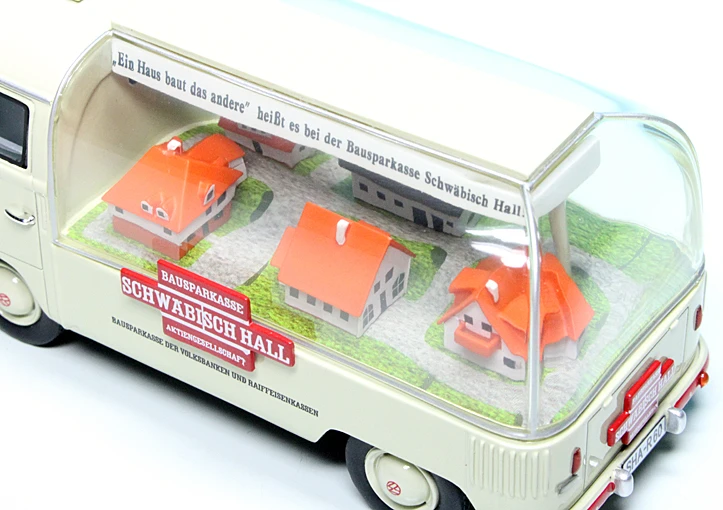 Schuco VW T1a Bulli Werbewagen "Schwäbisch Hall Bausparkasse" 5 Schuco VW T1a Bulli Werbewagen "Schwäbisch Hall Bausparkasse" – Bild 5